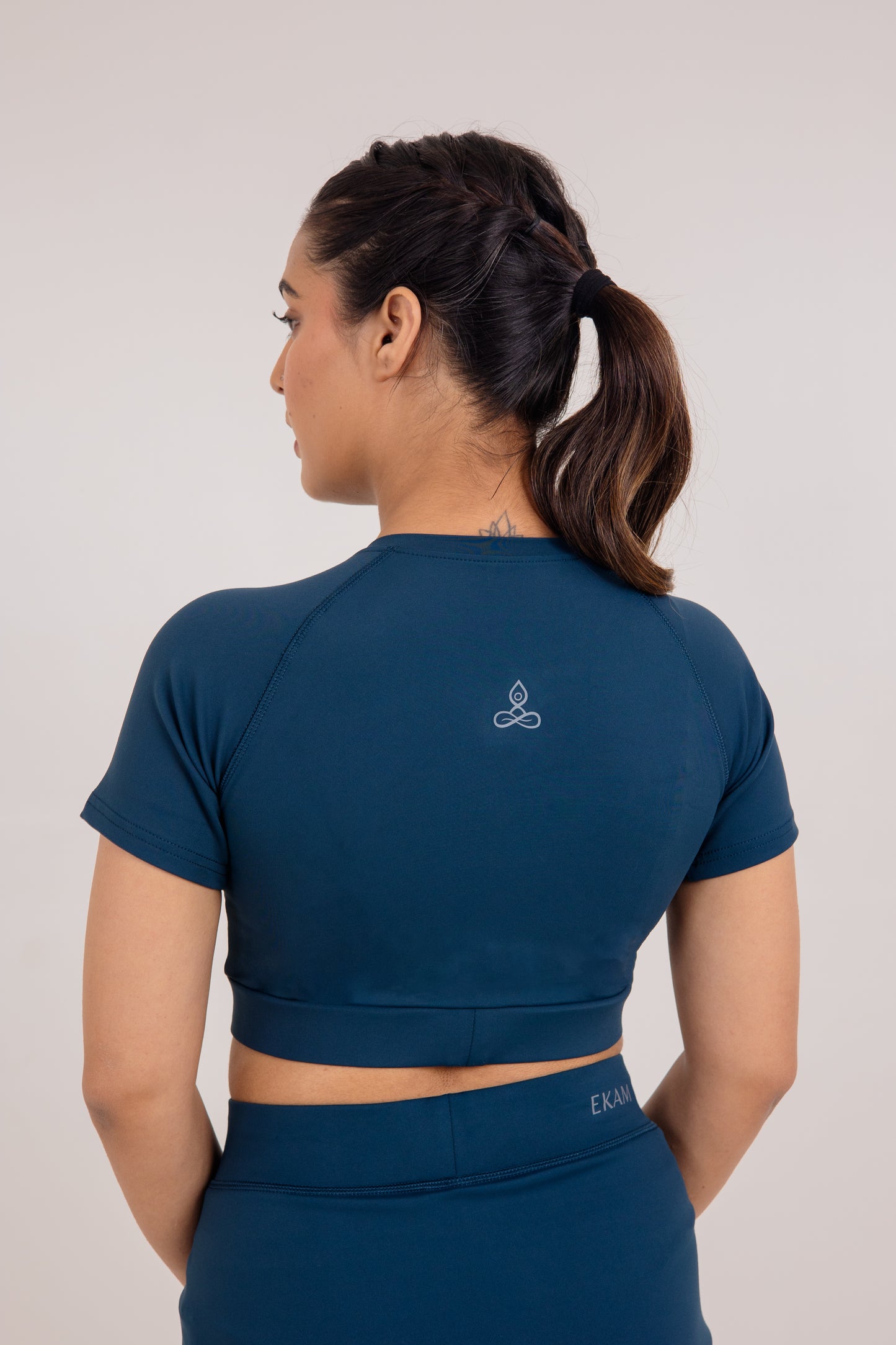 Airforce Blue Prithvi Crop Top