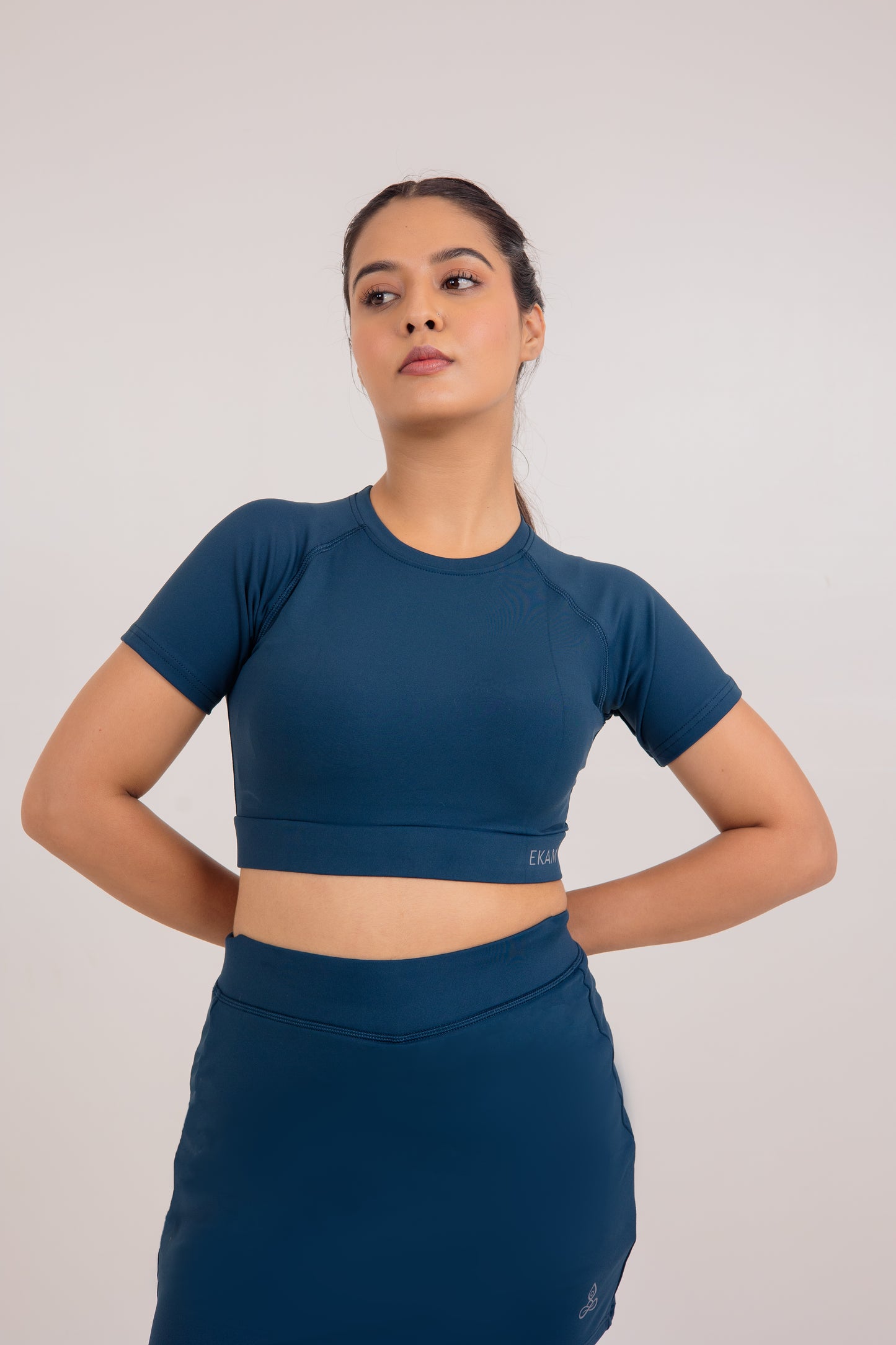 Airforce Blue Prithvi Crop Top